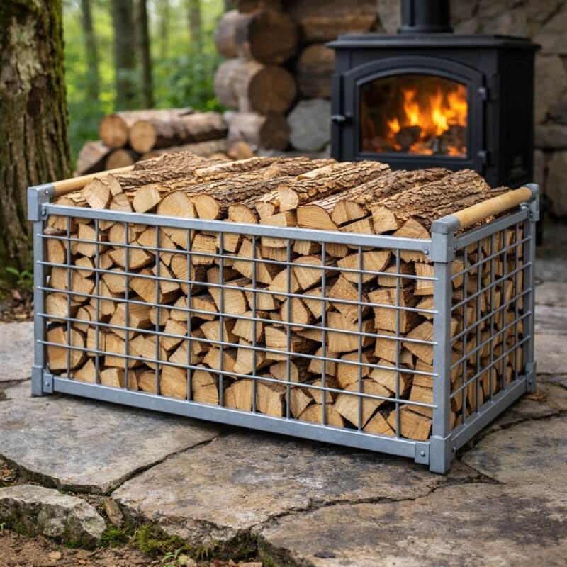たっぷり使える乾燥薪ケース大
